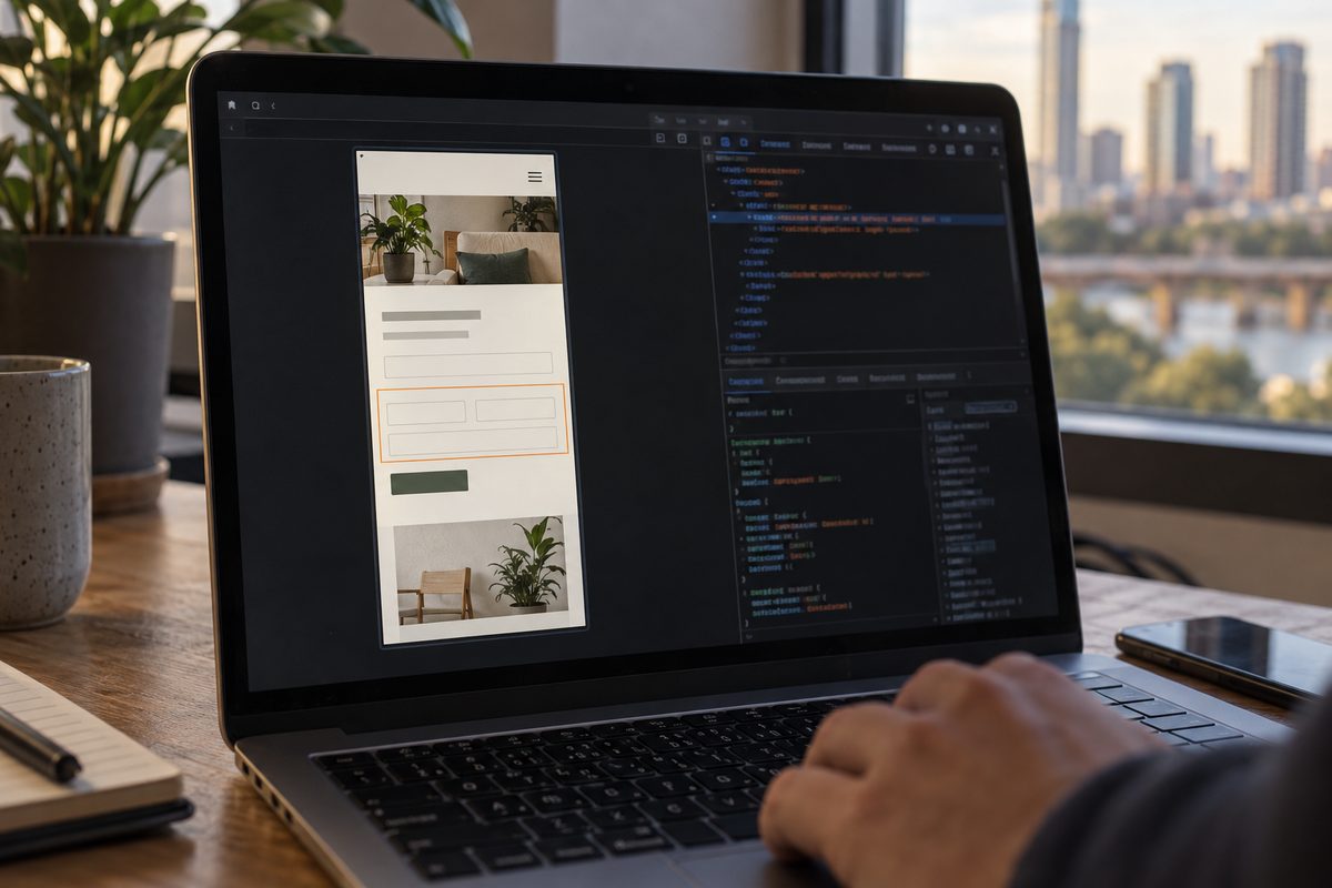 A website form being checked in a narrow browser viewport